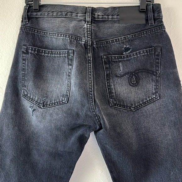 R13 Distressed Boyfriend Jean in Jake Black 24 - Picture 10 of 16